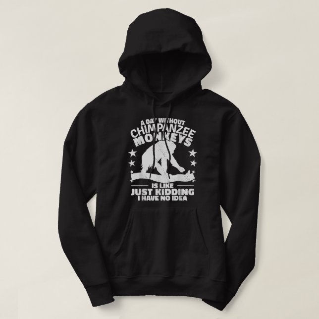 Chimpanzee monkey squad Primates chimpanzee vintag Hoodie (Design Front)