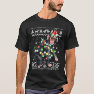 Chimpanzee Monkey Ugly Christmas Pajama Xmas Monke T-Shirt