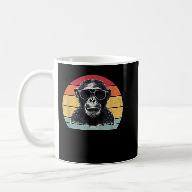 Chimpanzee Monkey Vintage Chimp Monkey Chimpanzee Coffee Mug (Left)