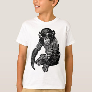 Chimpanzee Monkey Wearing sun Glasses Original Art T-Shirt