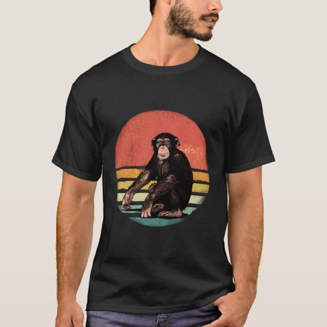 Chimpanzee Monkey Wild Forest Animal T-Shirt (Front)