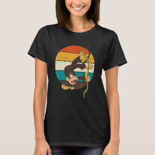 Chimpanzee Monkey   Zoo Animal Retro Monkey T-Shirt
