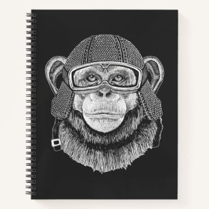 Chimpanzee Motorcycle Rider Notebook