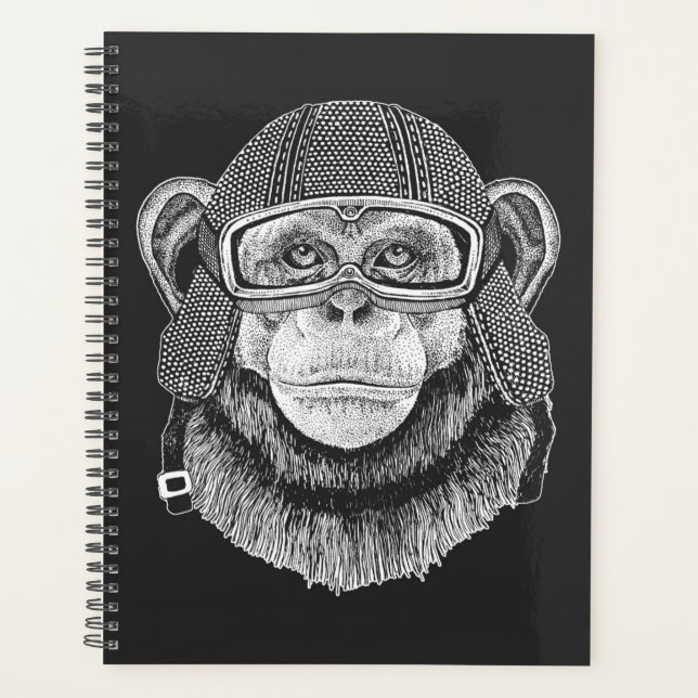 Chimpanzee Motorcycle Rider Planner (Front)