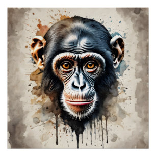 Chimpanzee no 1 Glossy Poster