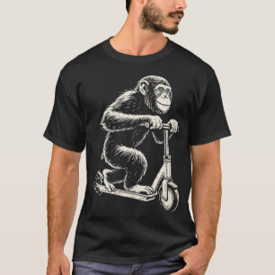 Chimpanzee On An E-Scooter Monkey T-Shirt