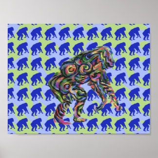 Chimpanzee Pattern Art Poster