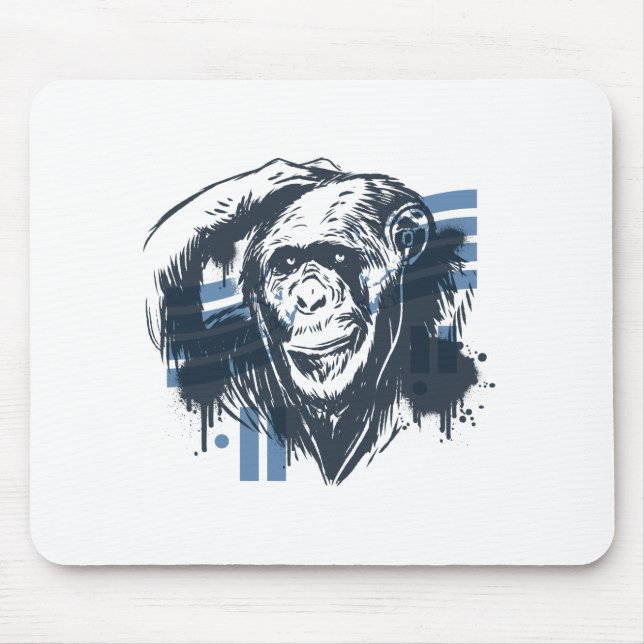 Chimpanzee Pensive Monkey Mouse Mat (Front)
