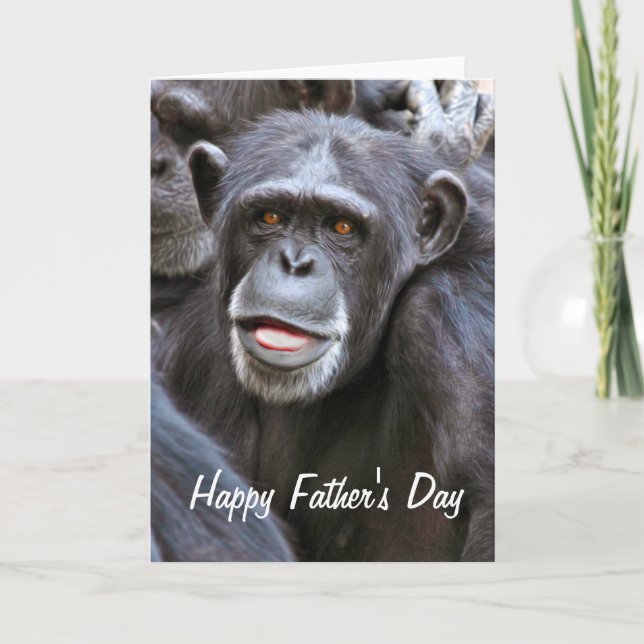 Chimpanzee Photo Happy Father's Day Card (Front)