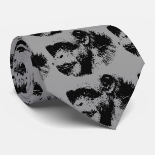 Chimpanzee Pop Art Grey Tie