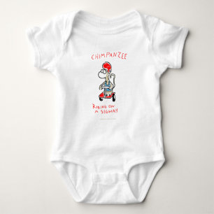 Chimpanzee riding on a Segway Baby Bodysuit
