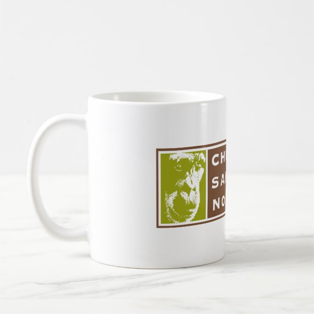 Chimpanzee Sanctuary Northwest 11oz white mug (Left)