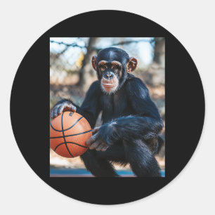 Chimpanzee Sketll Monkey Funny Graphic 1 Classic Round Sticker