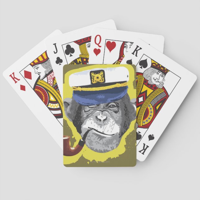 Chimpanzee Smoking Pipe Playing Cards (Back)