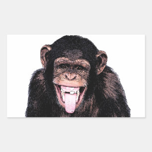 Chimpanzee Tongue Rectangular Sticker