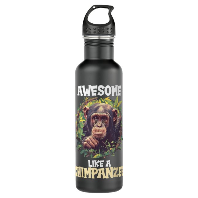 Chimpanzees Awesome like a Chimpanzee 710 Ml Water Bottle (Front)