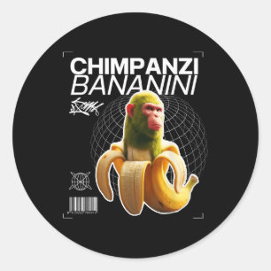 Chimpanzi Bananini Fun Character Art  Classic Round Sticker