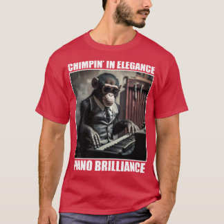 Chimpin in Elegance Piano Brilliance Funny Chimpan T-Shirt