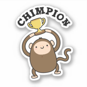 Chimpion Funny Champion Chimpanzee Pun 