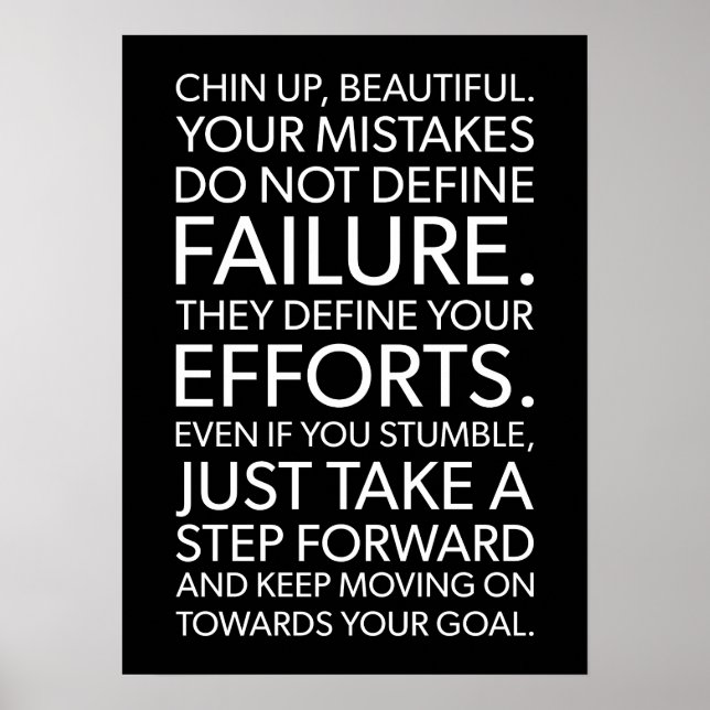 Chin Up Beautiful - Success Motivational Poster (Front)