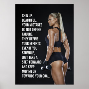 Chin Up Beautiful, Women's Gym Motivational Poster