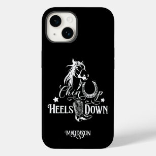 Chin up heels down cowgirl horse lover riding Case-Mate iPhone 14 case