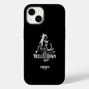 Chin up heels down cowgirl horse lover riding iPhone 14 case