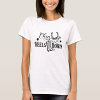 Chin up heels down cowgirl horse lover riding