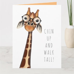 Chin Up! Postcard - Studious Giraffe