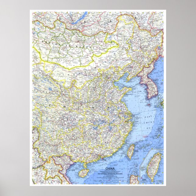 " China: 1964 Detailed map Poster (Front)
