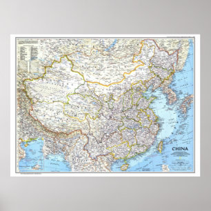 " China: 1991/today - Detailed classic wall map Poster