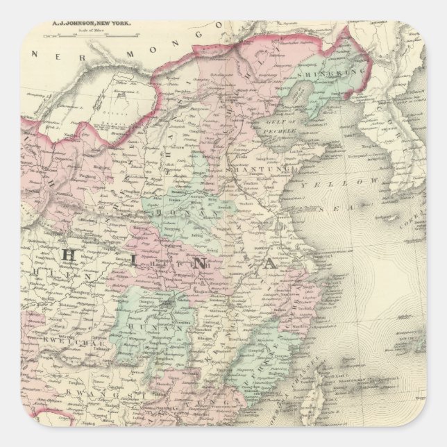 China and Japan 2 Square Sticker (Front)