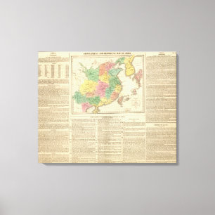 China and Japan Atlas Map Canvas Print