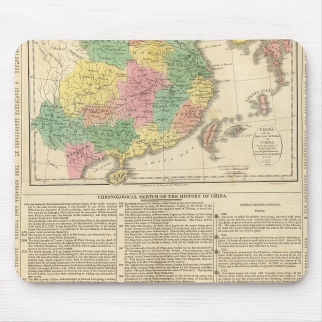 China and Japan Atlas Map Mouse Mat (Front)