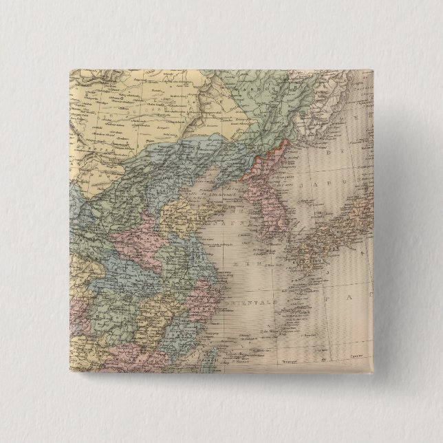 China and Korea 15 Cm Square Badge (Front)