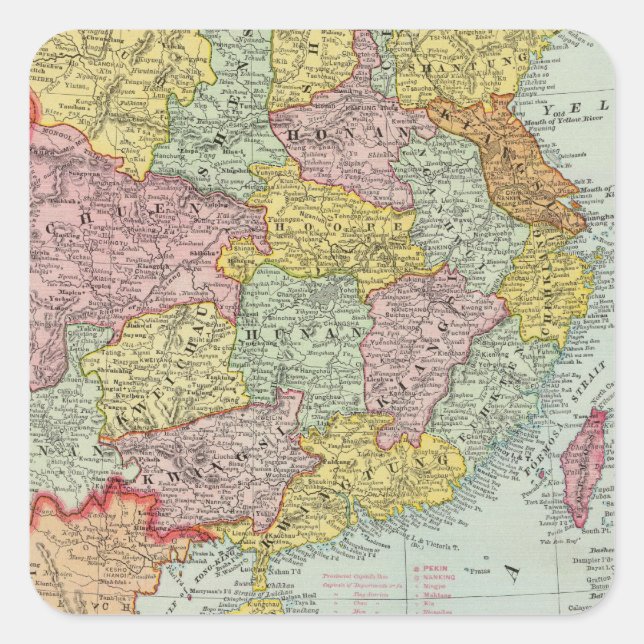 China and Malaysia Square Sticker (Front)