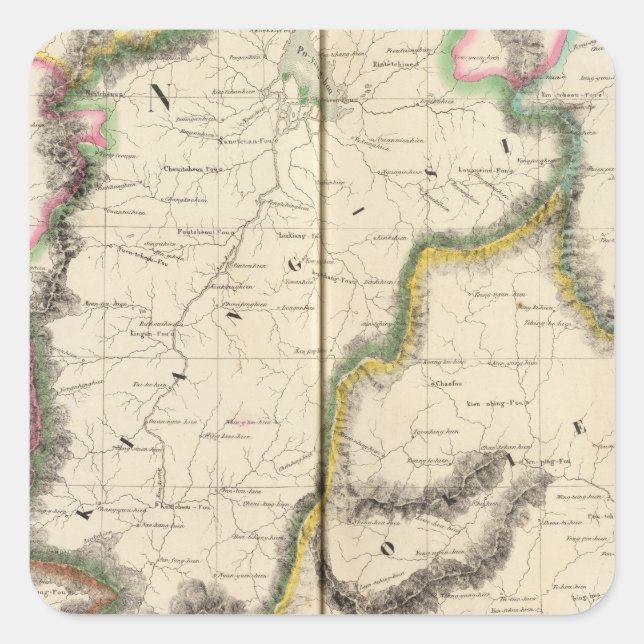 China, Asia 87 Square Sticker (Front)