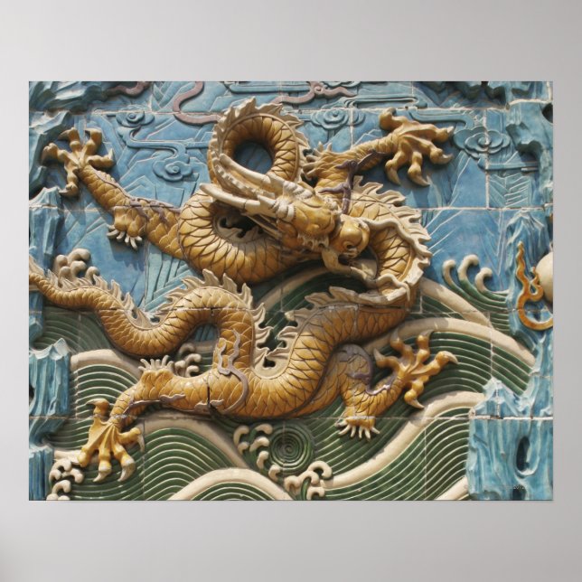 China, Beijing, Beihai Park, Nine Dragon Screen, Poster (Front)