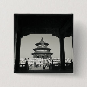 China, Beijing, Chongwen District. Temple of 2 15 Cm Square Badge
