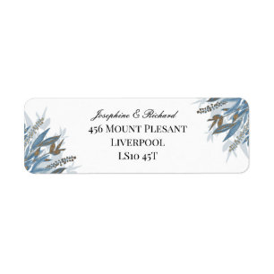 China Blue Foliage Return Address Lable