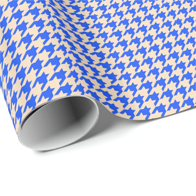 China Blue Houndstooth Wrapping Paper (Roll Corner)