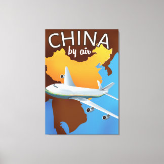 China By air travel poster Canvas Print