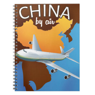 China By air travel poster Notebook