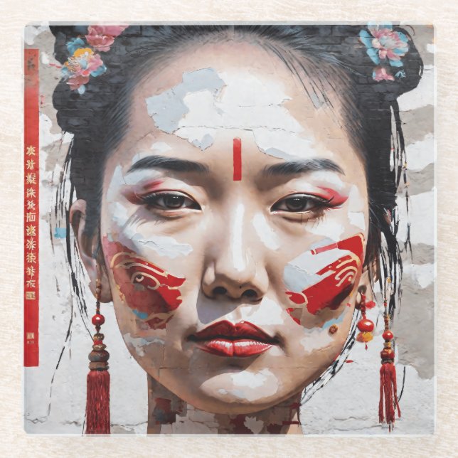 China Chic Glass Coaster (Front)