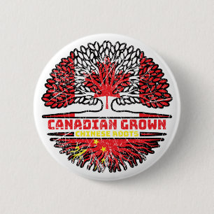 China Chinese Canadian Canada Tree Roots Flag 6 Cm Round Badge