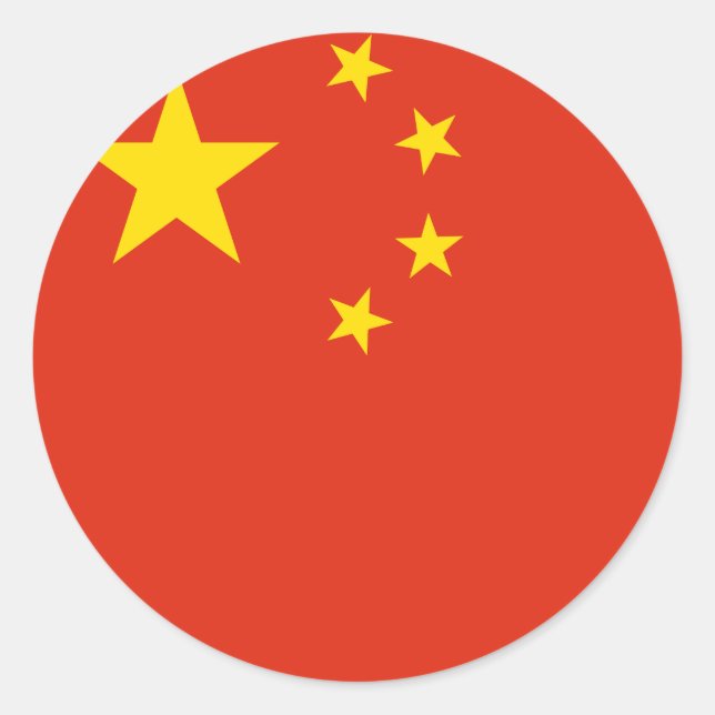 China (Chinese) Flag Classic Round Sticker (Front)