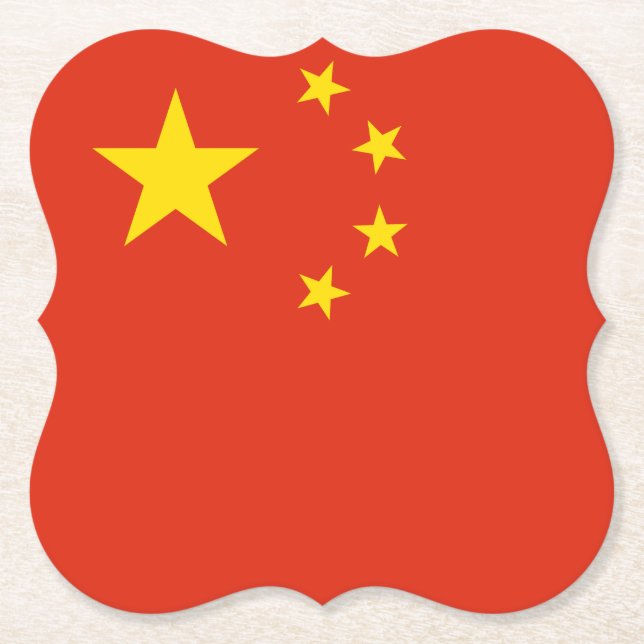 China (Chinese) Flag Paper Coaster (Front)