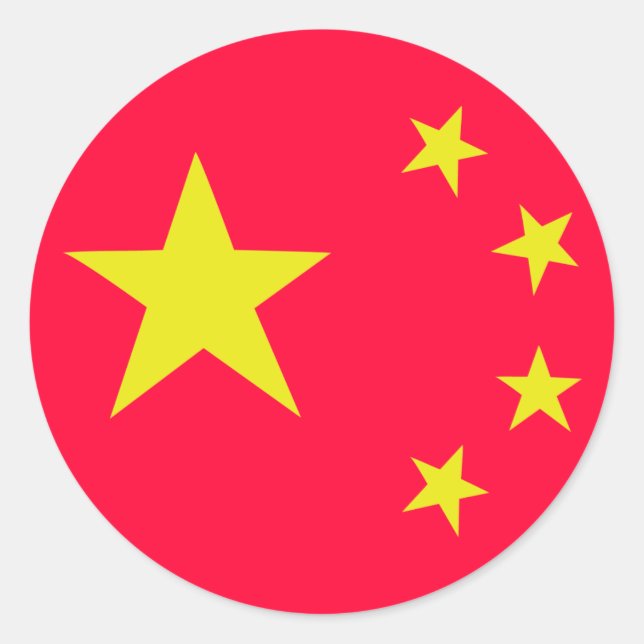 china chinese stars flag classic round sticker (Front)