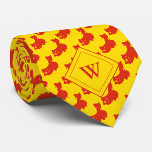 CHINA Christian Scripture Monogram Yellow Tie