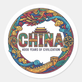 CHINA CLASSIC ROUND STICKER